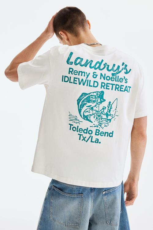 Relaxed fit printed T-shirt - white/landry's