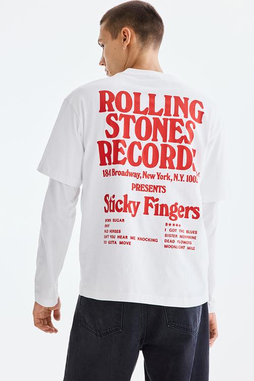 Loose fit T-shirt - white/the rolling stones