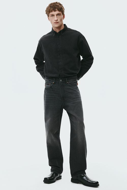 Loose jeans - washed black
