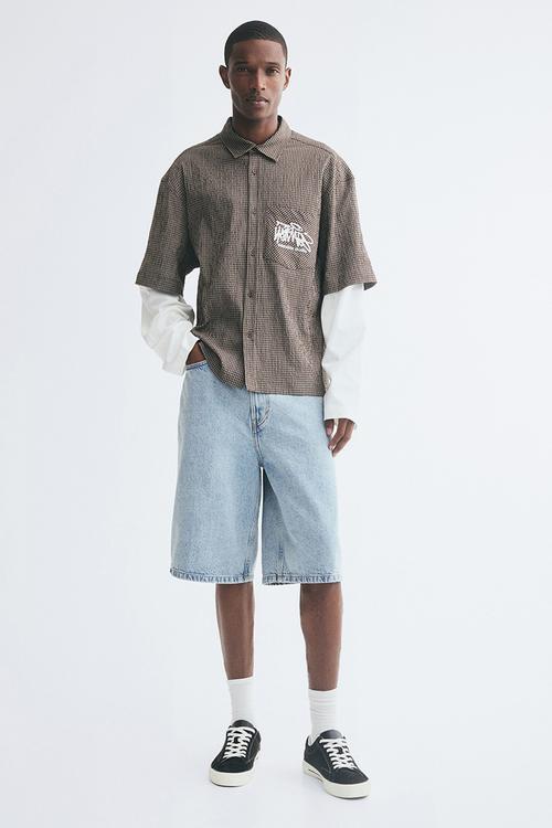 Baggy denim shorts - light denim blue