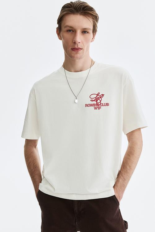 Loose fit printed T-shirt - white/london