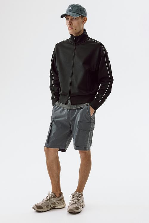 Regular fit cargo shorts - dark grey