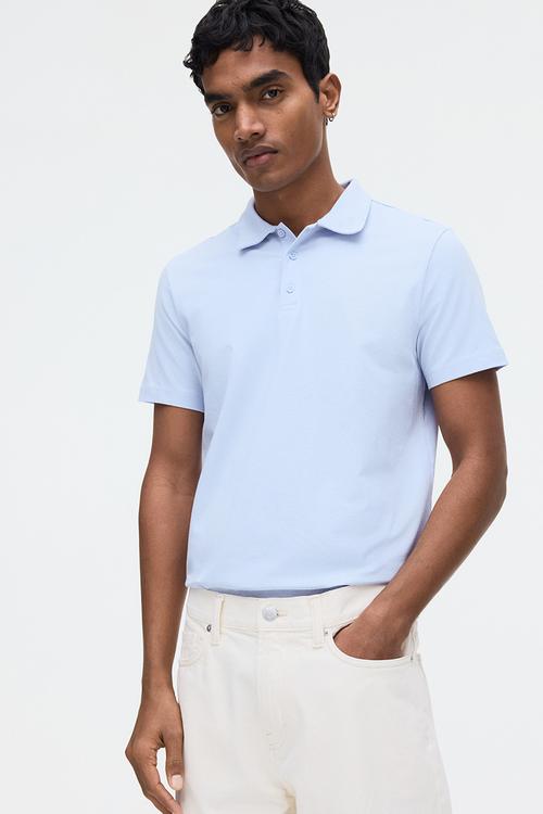 Slim fit polo shirt  - light blue