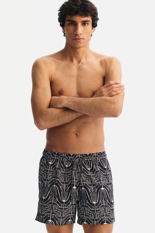 Swim shorts - navy blue/patterned