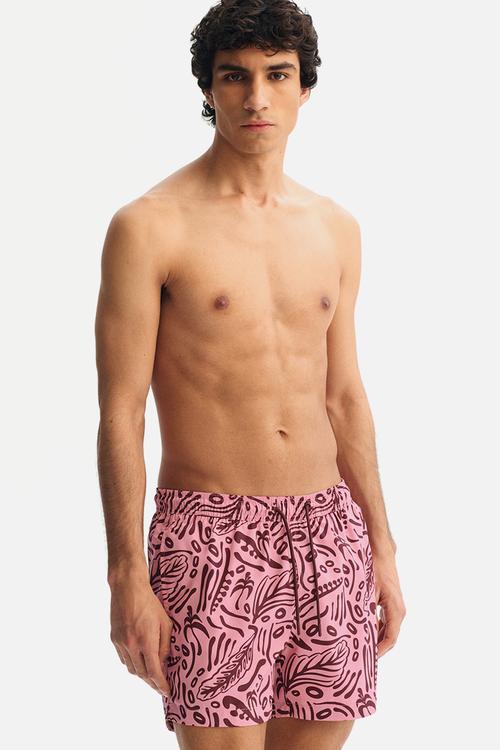 Swim shorts - burgundy/patterned