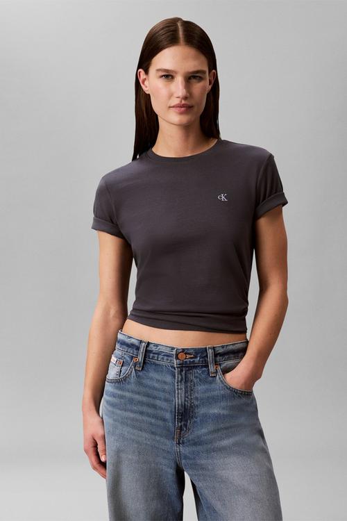 Short sleeve monogram crew tee - ebony