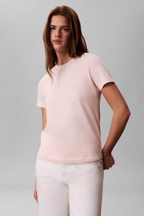 Short sleeve monogram crew tee - mangano calcite