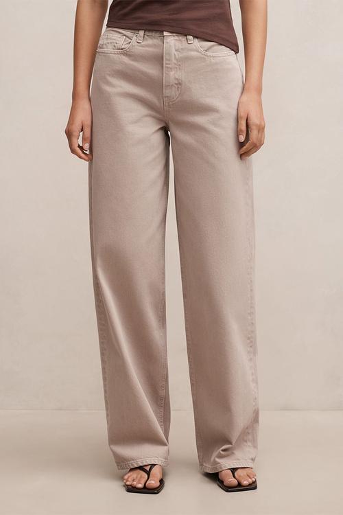 Gia high-rise wide leg jeans in mushroom