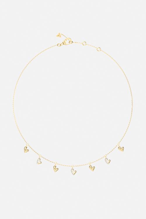 Golden Love 16-18" Heart Charms Necklace - Gold