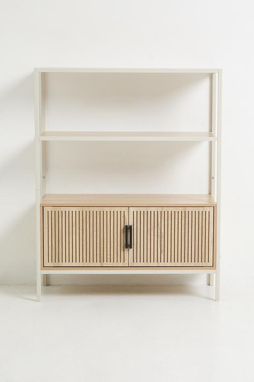 Fluted shelf - white/natural