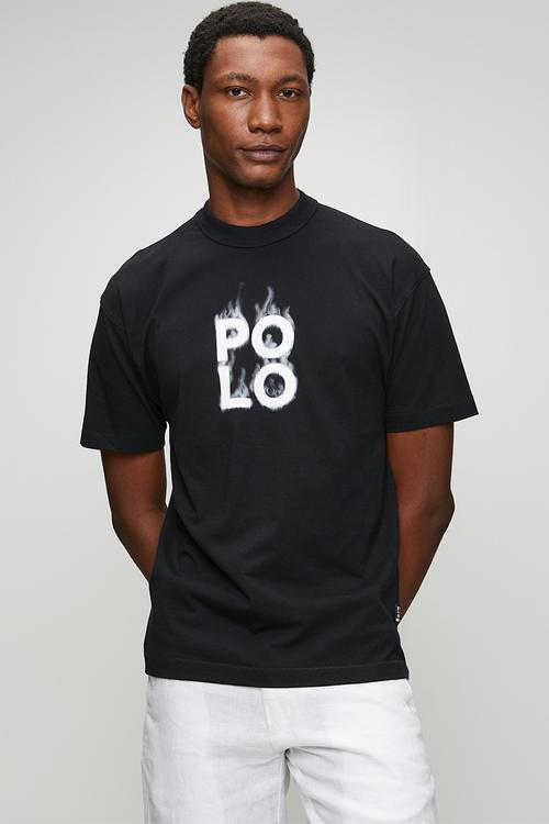 Mens pjc flame graphic tee - black