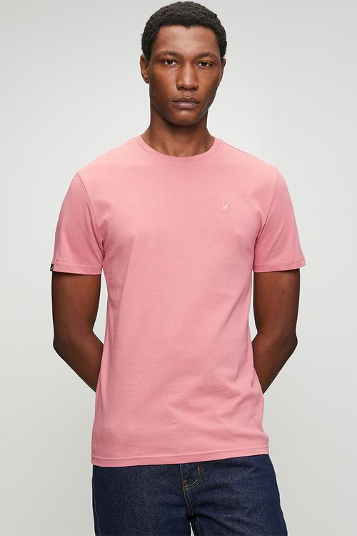 Mens essential crew neck short sleeve tee - Pink
