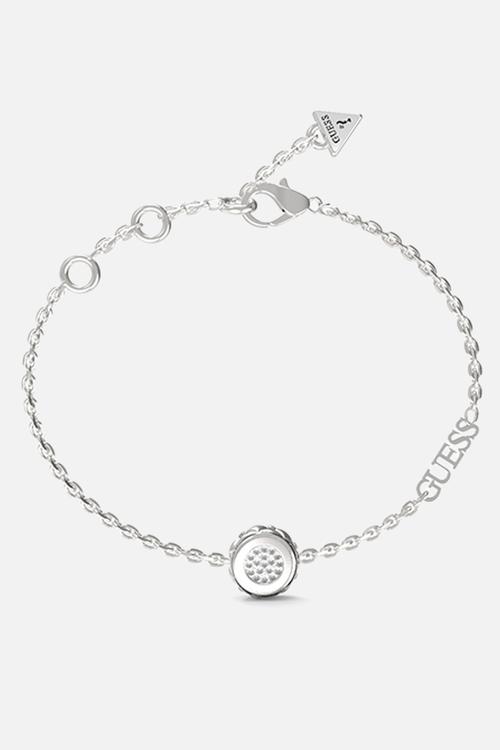 Stylish Guess Matelasse Coin Bracelet - Silver