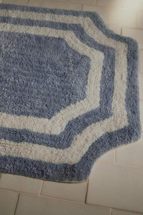 Tufted cotton bath mat - dusty blue