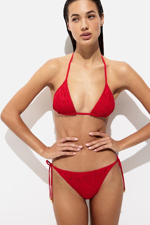Tie tanga bikini bottoms - red