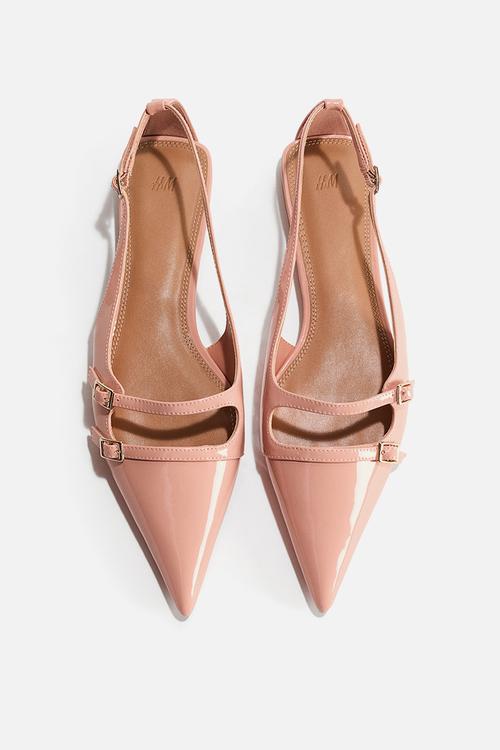 Patent slingbacks - peach pink