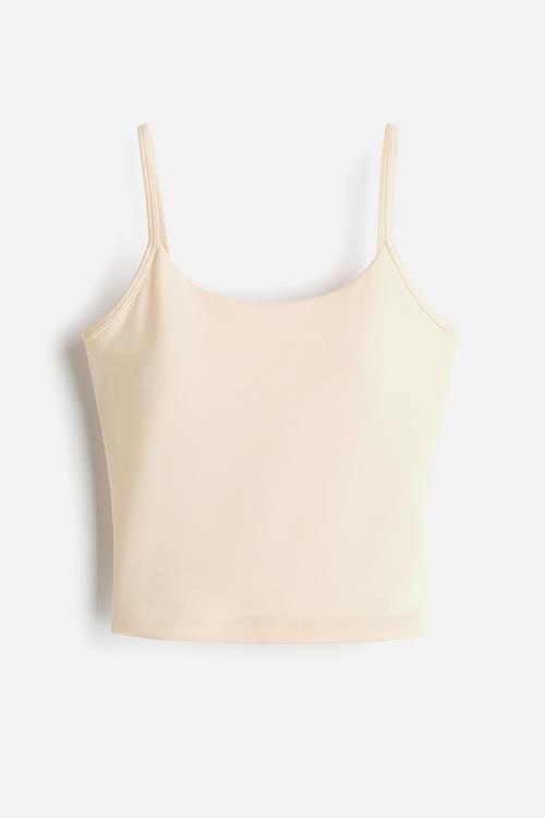 Integral-bra sports strappy top with softmove? - butter yellow