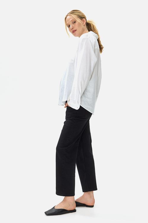 Mama straight ankle jeans - black