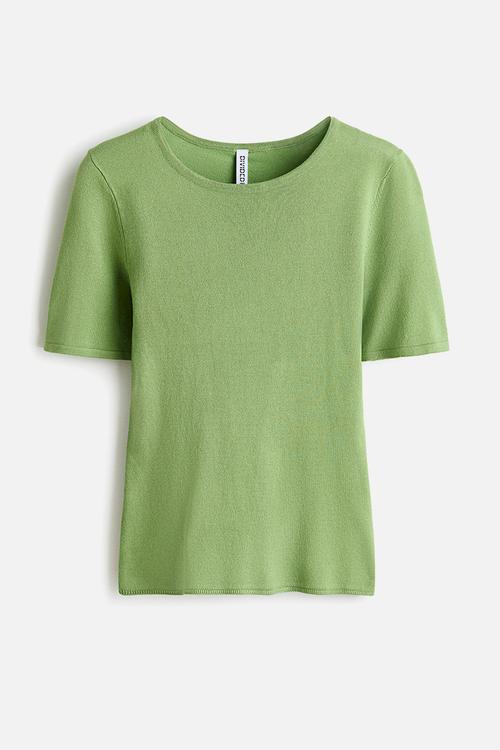 Fine-knit T-shirt - green