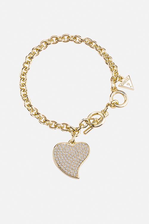 Guess Love Gold - Pave Lazy  Heart Bracelet - Gold