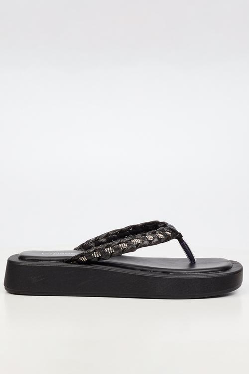 Coconut 11 braided thick sandal - black