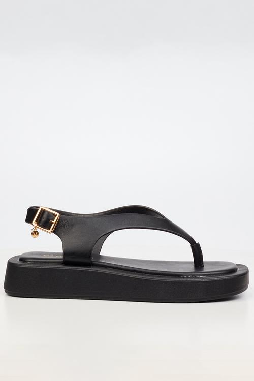 Coconut 13 toe thong thick sandal - black