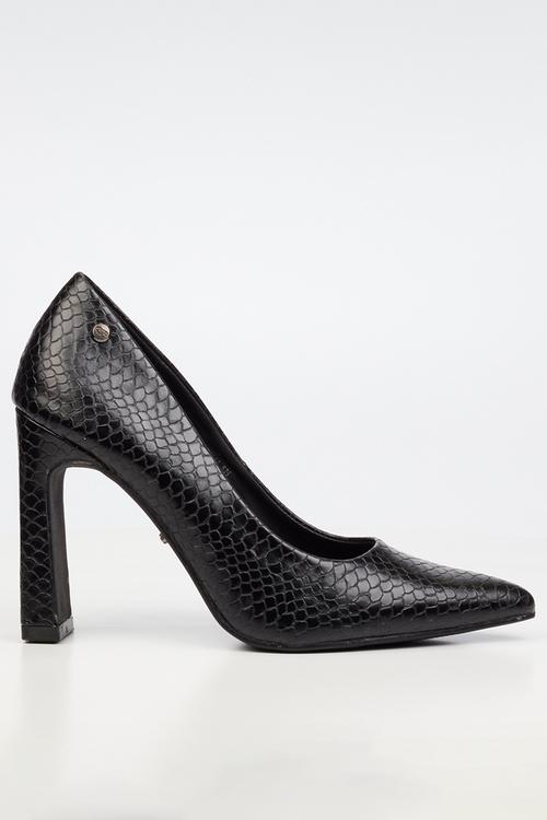 Nala 4 snake print block heel - black