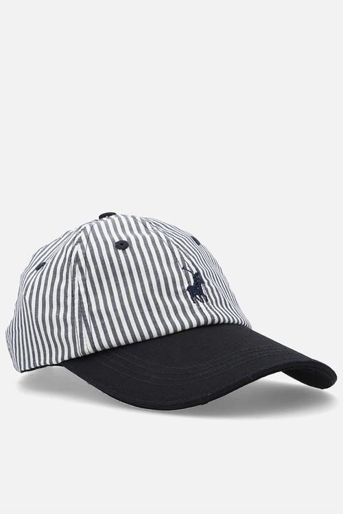 6 Panel Stripe Peak  - Navy