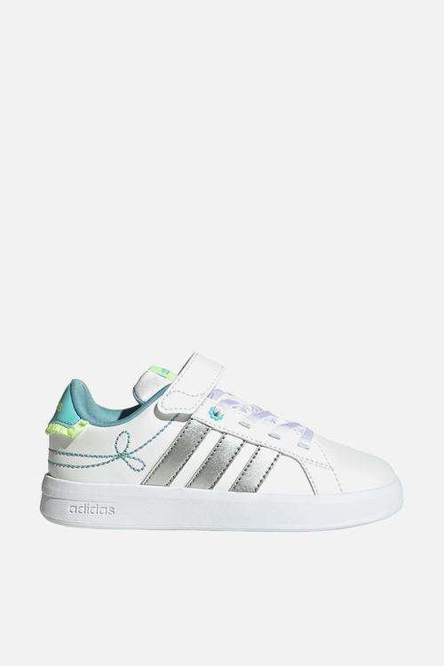 Grand Court 3.0 Girls El C - Ftwr White/Silver Met./Flash Aqua