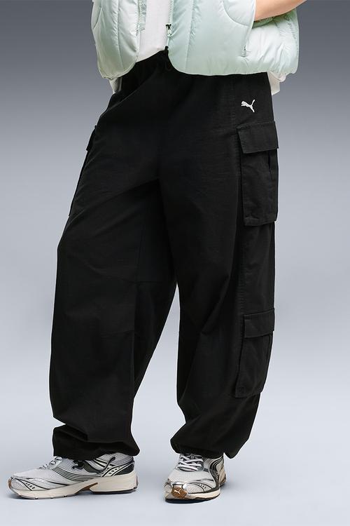 Ess Relaxed Barrel Ripstop Cargo Slouchy Pants - Puma Black