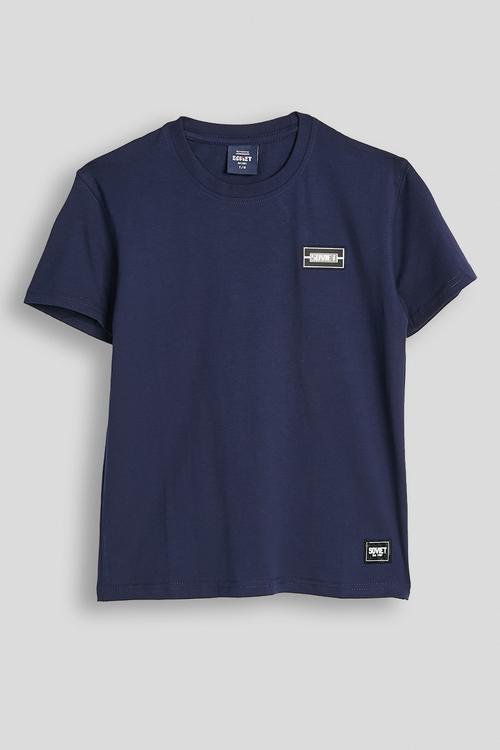 Boys S/Slv Crew Neck Box Tee - Navy