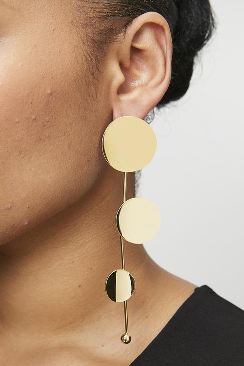 Mabry Disk Drop Earrings - Gold