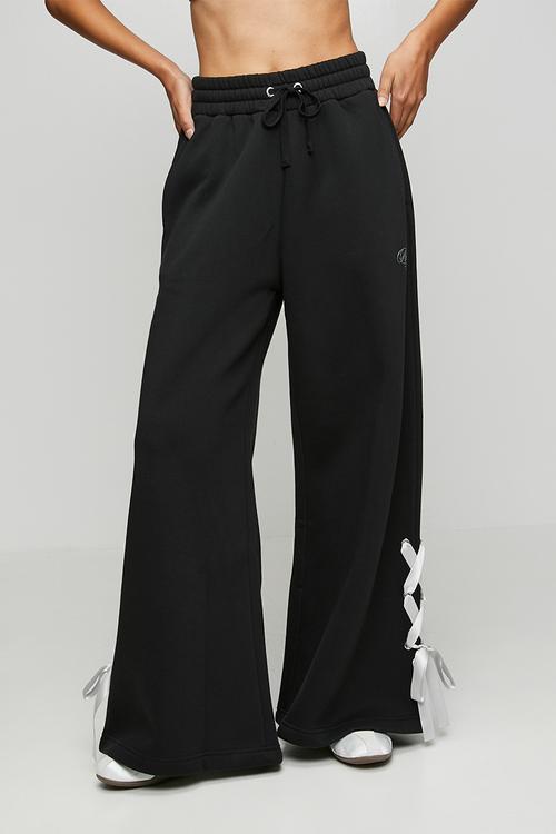 Glitz Ribbon Jogger Pants - Black