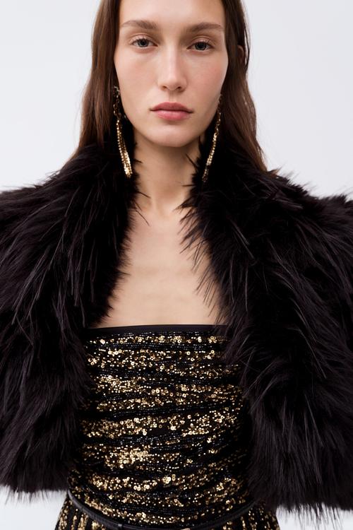 ELIE SAAB H&M: Fluffy jacket - black