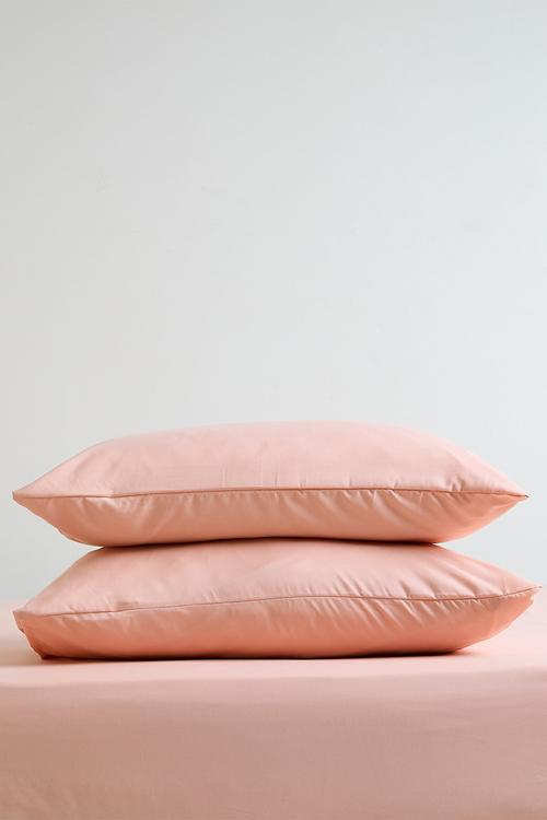 Recycled microfibre standard pillowcase set - Soft Pink