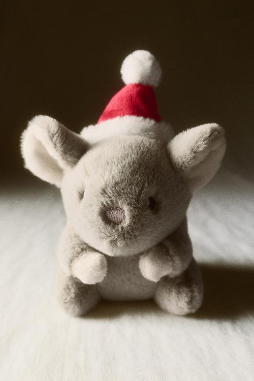 Christmas soft toy - light greige/mouse