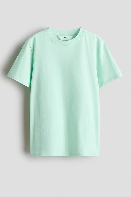 Printed cotton T-shirt - mint green/offshore break