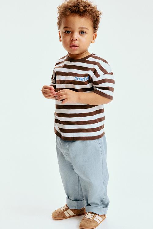 Printed cotton t-shirt - brown/the surf club