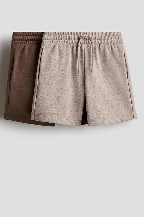 2-pack sweatshorts - brown/beige marl