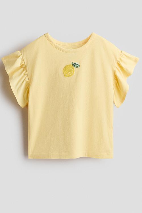 Appliqued top - light yellow/lemon