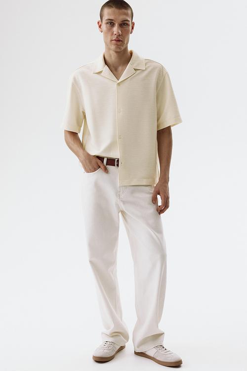 Loose fit resort shirt - white