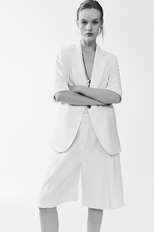 Short-sleeved blazer - white