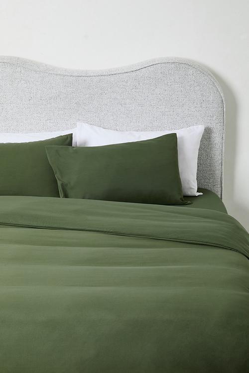 Recycled microfibre duvet set Olive