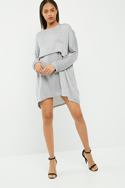 Oversized satin dress