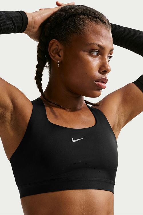 W Nk Swift High-Support Lightly Lined Sports Bra - Black/Reflectivesilv