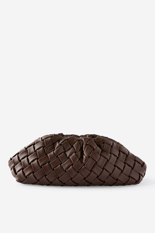 Tory Scrunch Oversized Clutch - Choc