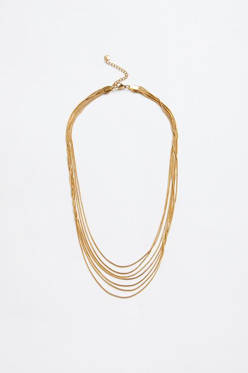 Trendy Multi-Strand Necklace - Gold