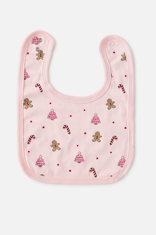 The Baby Bib - Tea Party Pink/Christmas Gingerbread