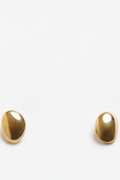 Sleek Golden Stud Earrings - Gold