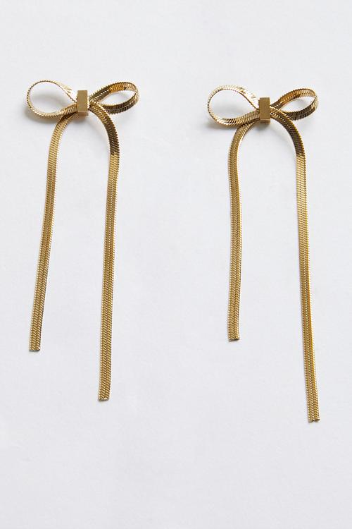 Pretty Bow Earrings - Gold